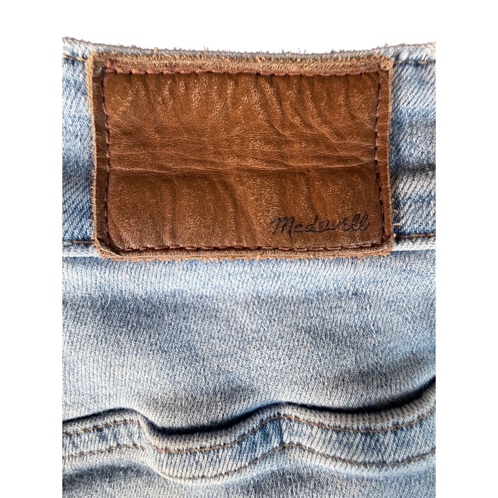 Madewell 10 Inch High Rise Skinny Jeans Light Wash Distressed Knee Size 24 - Picture 3 of 5